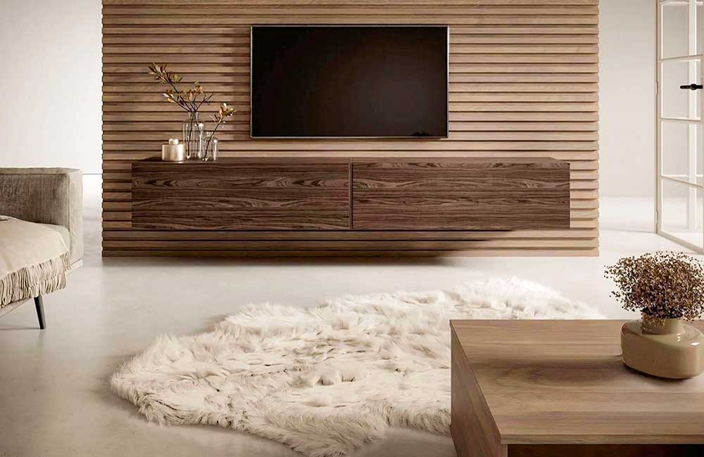Duvara Çakılı TV Ünitesi